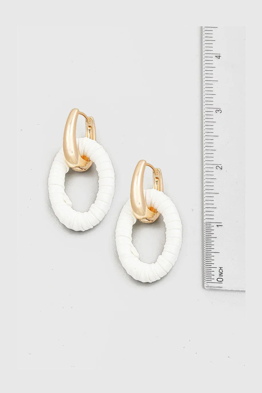 Oval Wrap Cutout Drop Hoop Earrings