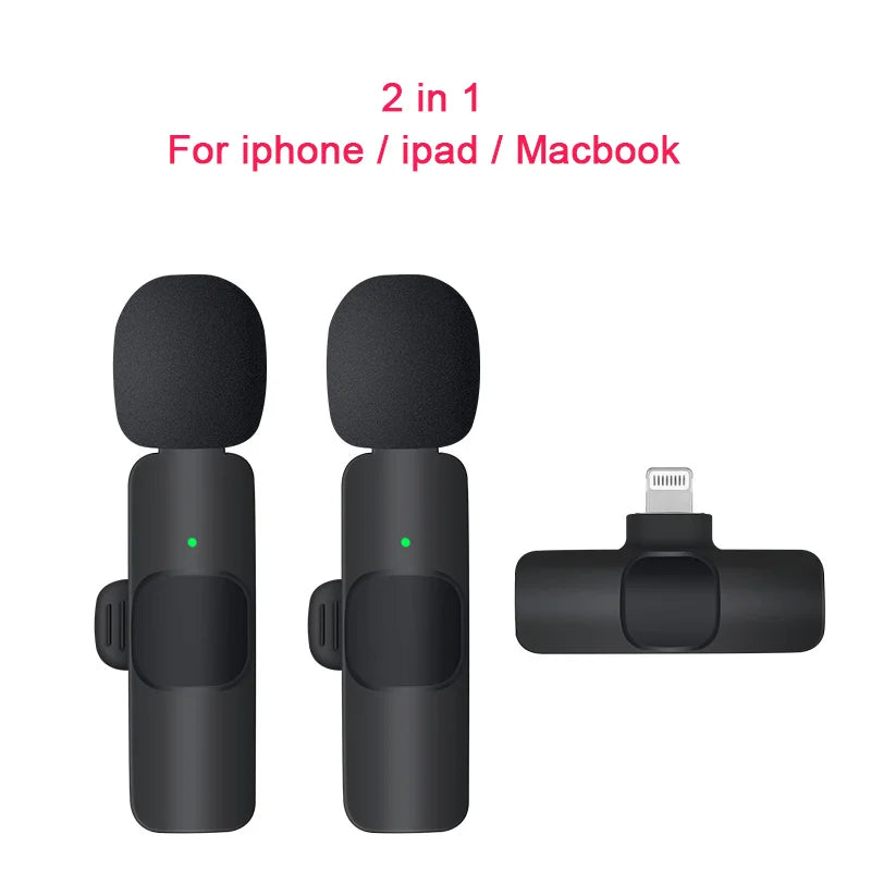 Mini Portable Wireless Tie Microphone Lavalier Microphone for Iphone Android Interview Recording Live Vlog Broadcast Gaming Mic