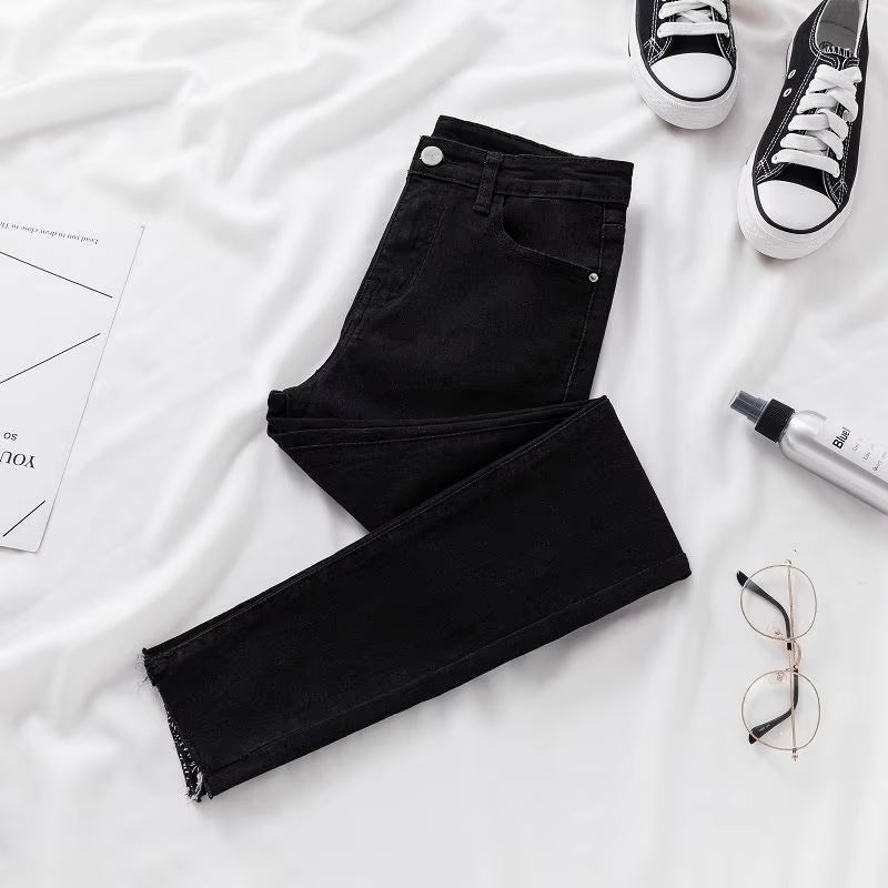 Skinny Jeans for Women Female Denim Pencil Pants Mid Waist Black Color Stretch Elastic Blue Pencil Jeans plus Size